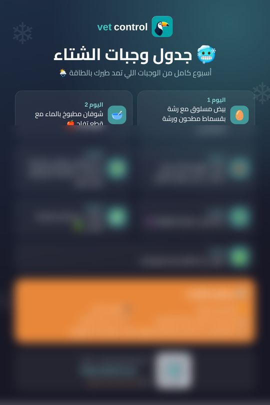 مثال من جدول الشتاء